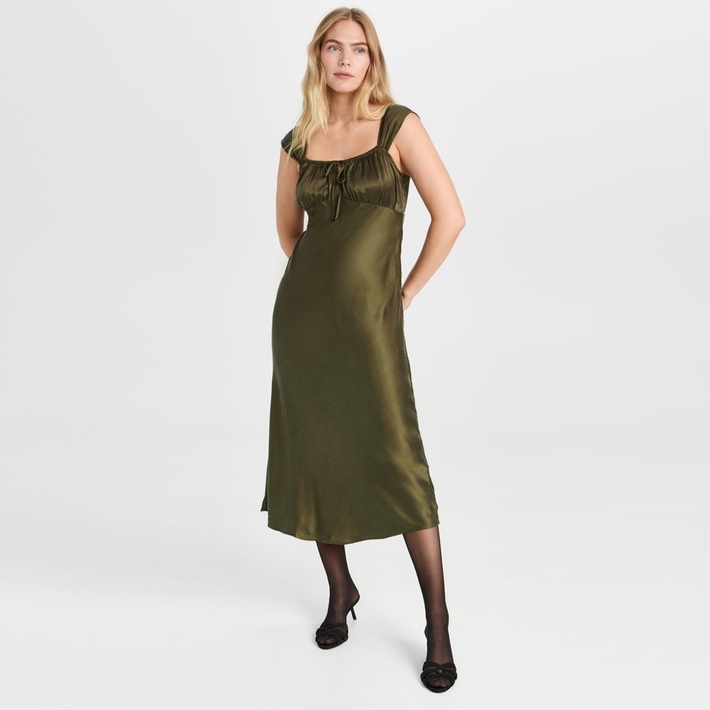 Madewell - Square Neck Midi Dress - Expedition Gr… - image 1